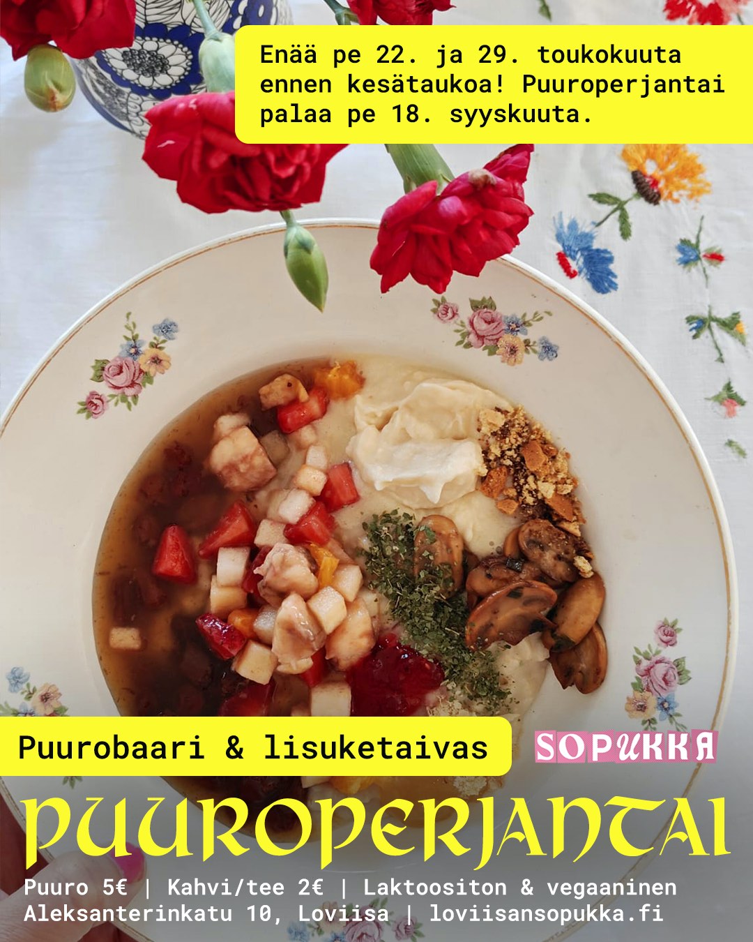 Puuroperjantai loviisan sopukka toukokuu