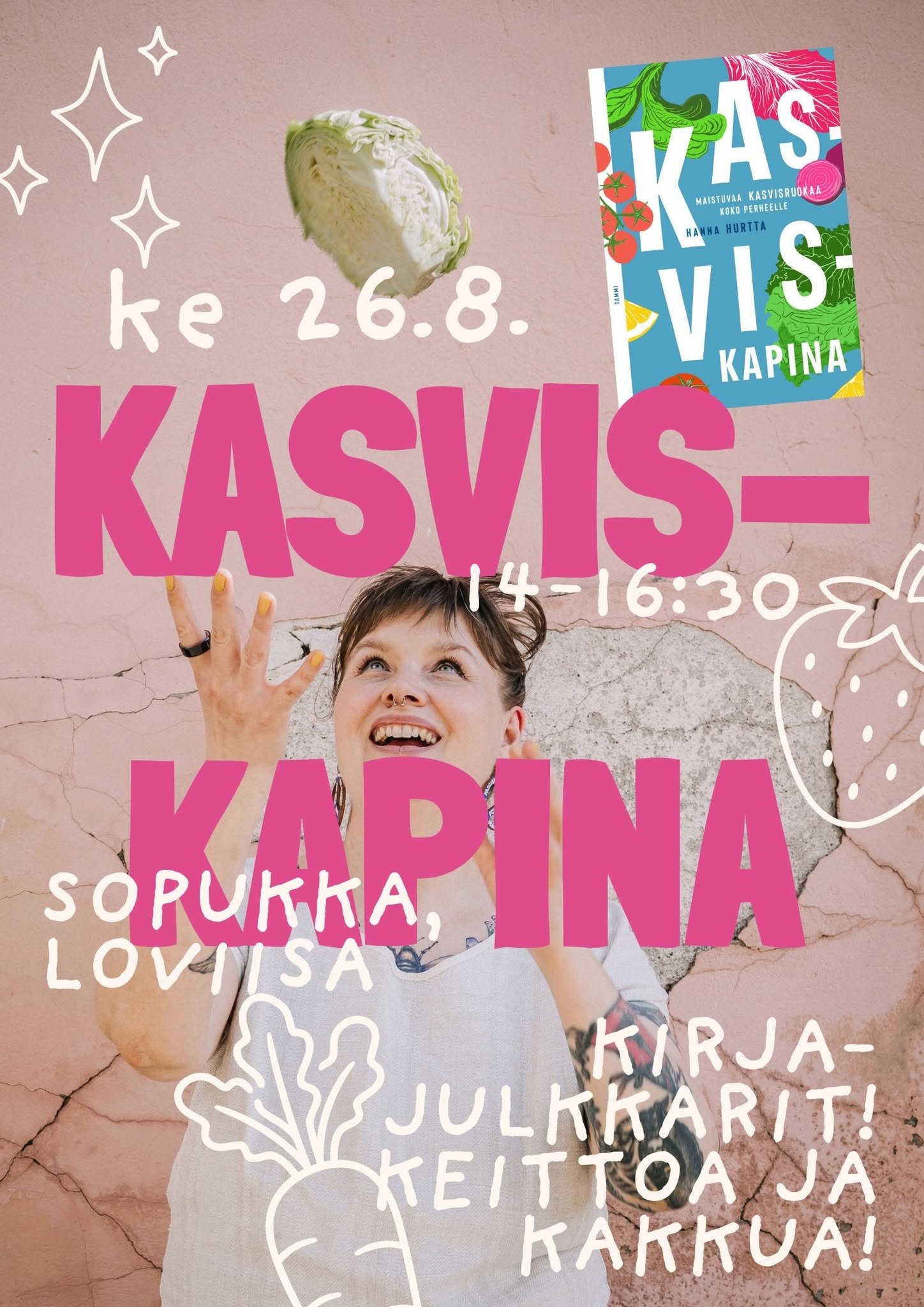 Featured image for “Kasviskapina-kirjan julkkarit ke 26.8. klo 14-16.30”